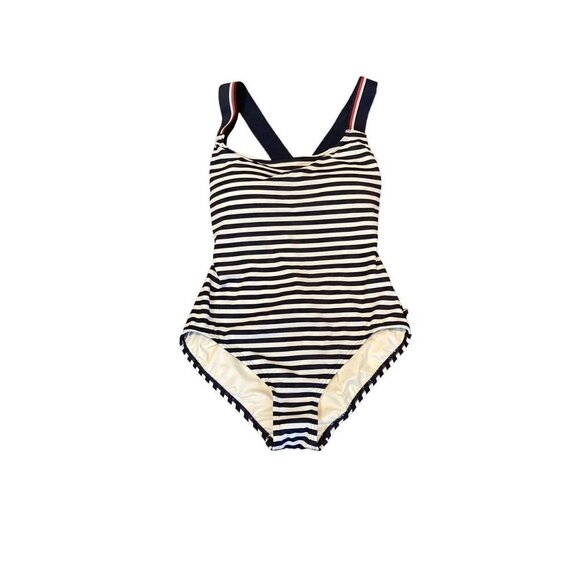 NWT Tommy Hilfiger Core Navy Bathing Suit Women's Size 10 - Picture 1 of 4
